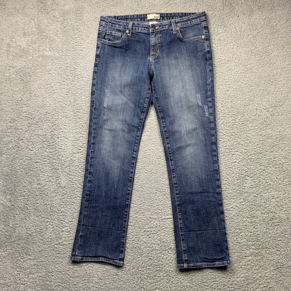 BDG Jeans Womens 32 Urban Outfitters Blue Distressed Straight Leg Stretch USA